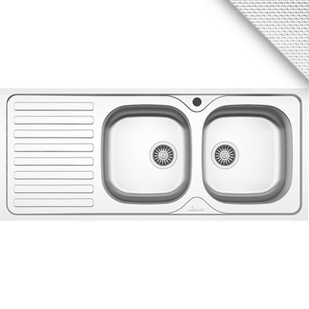 chiuveta inox 2411 b2dl 116x50 2c1p dr ln sanobi 1 1 1