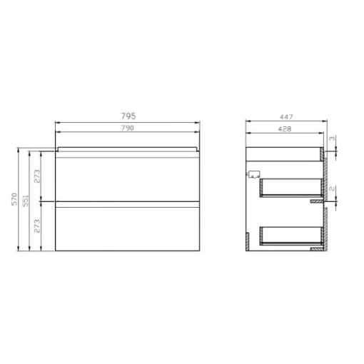set b277 mobilier cu lavoar cersanit moduo in 80 cm alb~15419