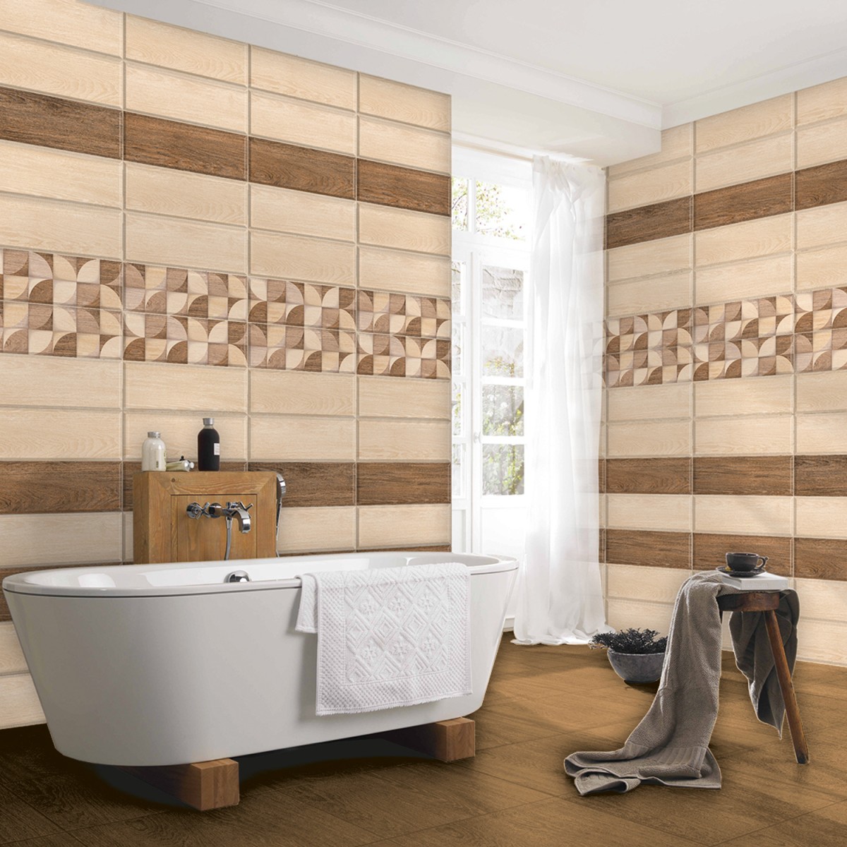 gresie nevada escada wood brown 42x42 profil