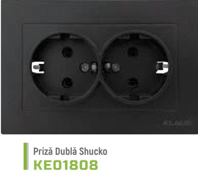 ke01808 priza dubla schuko negru klaus