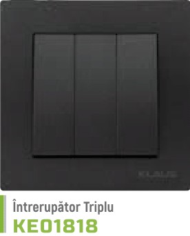ke01818 intrerupator triplu negru kalus